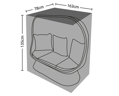 Outdoor Garden Furniture Cover For Double Cocoon Chair- Mail Order Packaging -78x163x135cm