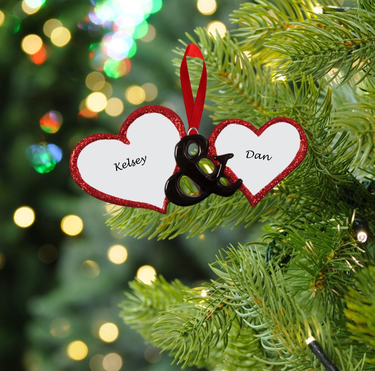 Two Hearts Christmas Ornament