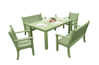 Winawood Wood Effect Rectangular Dining Table - L170cm x D98.3cm x H76cm - Duck Egg Green