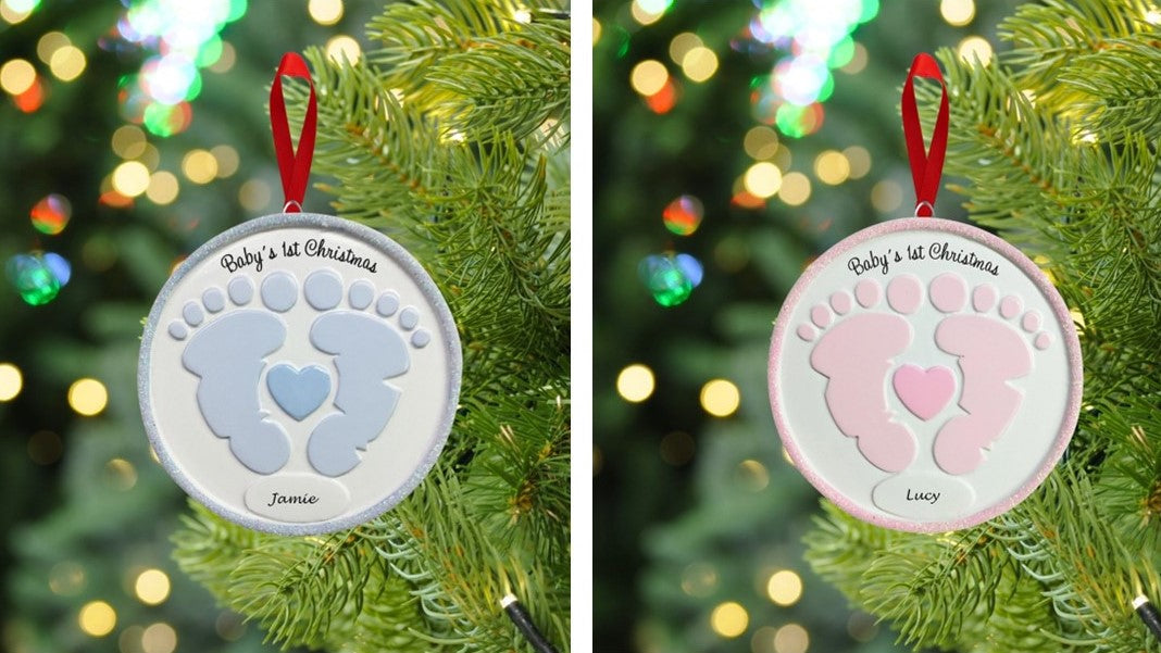 Foot Prints Personalised Christmas Decoration