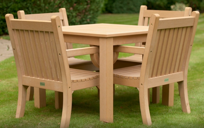 Winawood Wood Effect Square Dining Table - L98.3cm x D98.3cm x H76cm - New Teak