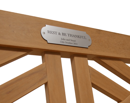 Winawood personalised plaque, garden furniture, zero maintenance outdoor furniture