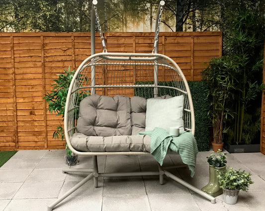 Eleanor Double Folding Hanging Chair - Natural/Cappuccino
