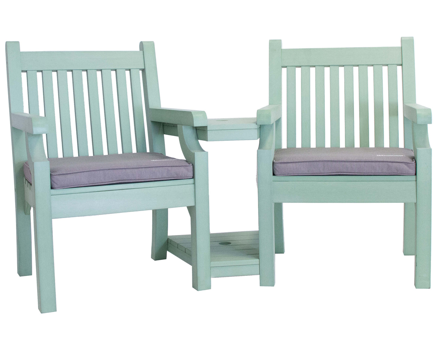 Bundle: Sandwick Love Seat + 2x Bespoke Cushion - Duck Egg Green