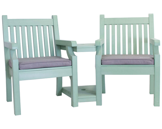 Bundle: Sandwick Love Seat + 2x Bespoke Cushion - Duck Egg Green