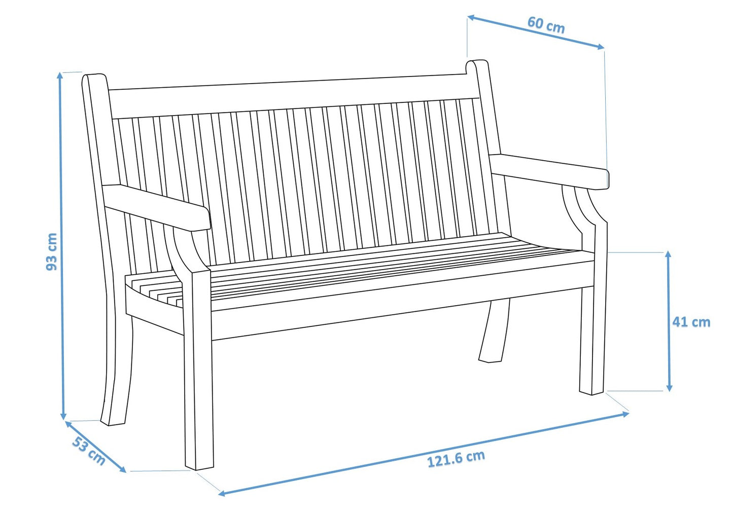 Bundle: Sandwick 2 Seater Bench + Bespoke Cushion - Duck Egg Green