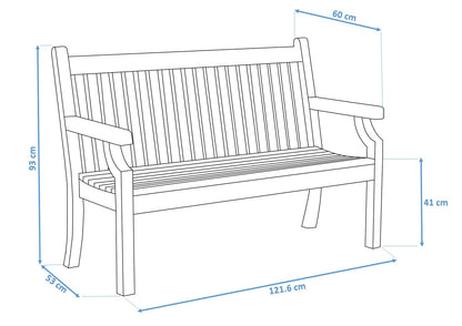 Bundle: Sandwick 2 Seater Bench + Bespoke Cushion - Duck Egg Green