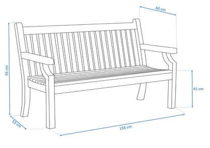 Bundle: Sandwick 3 Seater Bench + Bespoke Cushion - Stone Grey
