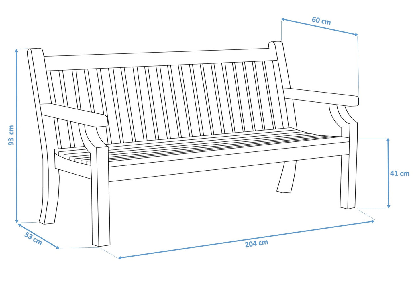 Winawood Sandwick 4 Seater Wood Effect Bench - New Teak