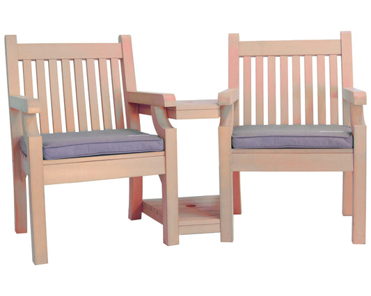 Bundle: Sandwick Love Seat + 2x Bespoke Cushion - New Teak