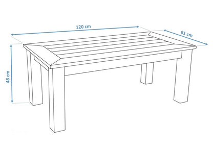Winawood Wood Effect Coffee Table - L120cm x D61cm x H48cm - Duck Egg Green