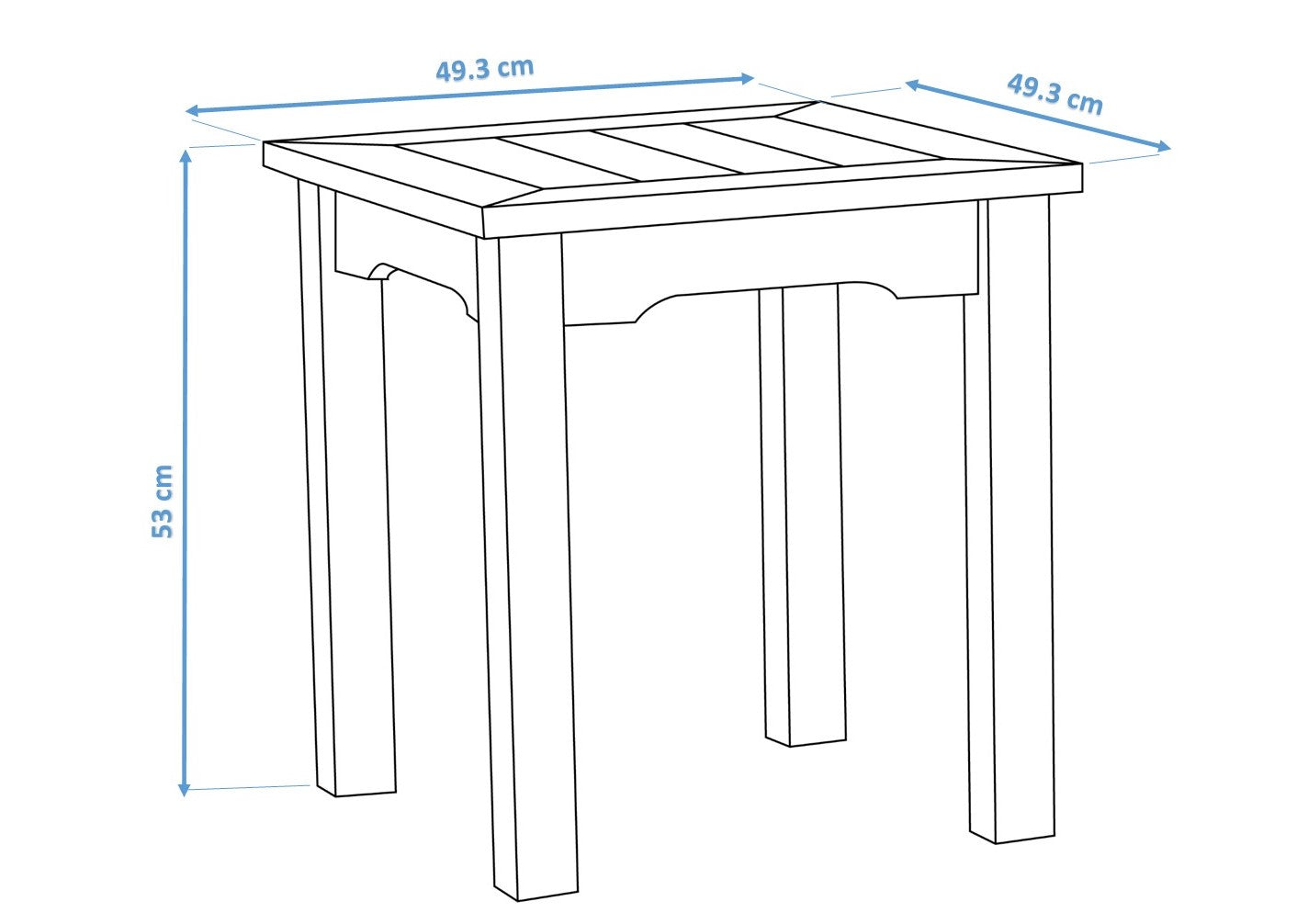 Winawood Wood Effect Side Table - L49.3cm x D49.3cm x H53cm - New Teak