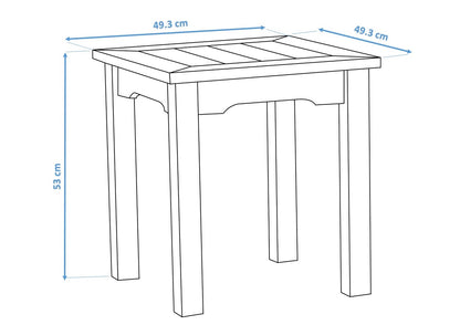 Winawood Wood Effect Side Table - L49.3cm x D49.3cm x H53cm - New Teak
