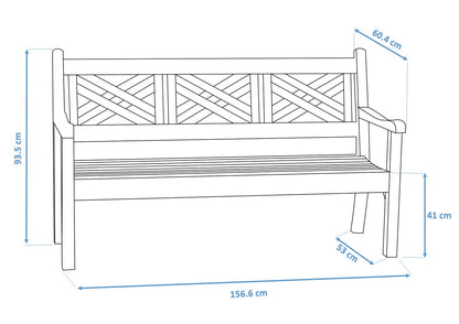 Bundle: Speyside 3 Seater Bench + Bespoke Cushion - Powder Blue