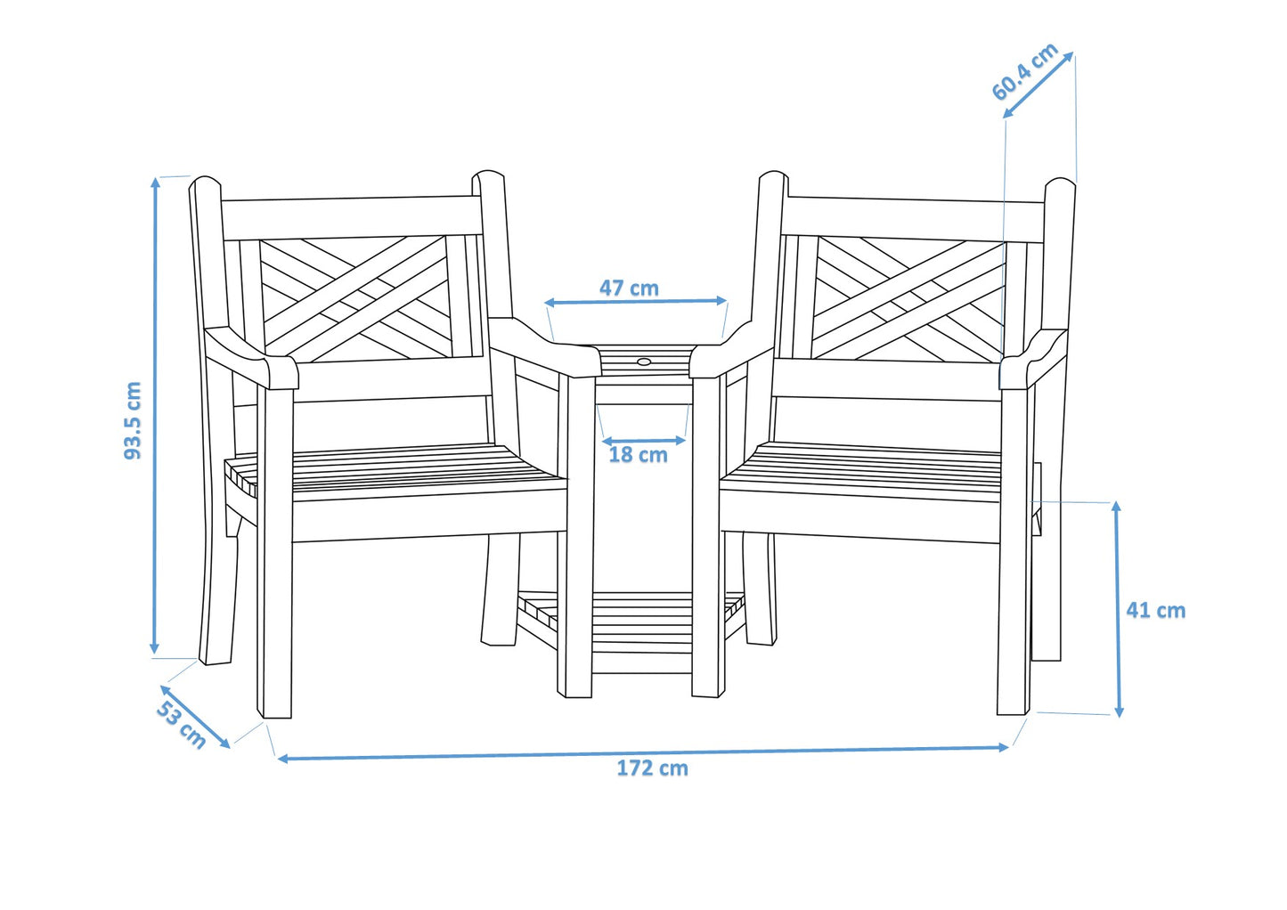 Bundle: Speyside Love Seat + 2x Bespoke Cushion - New Teak