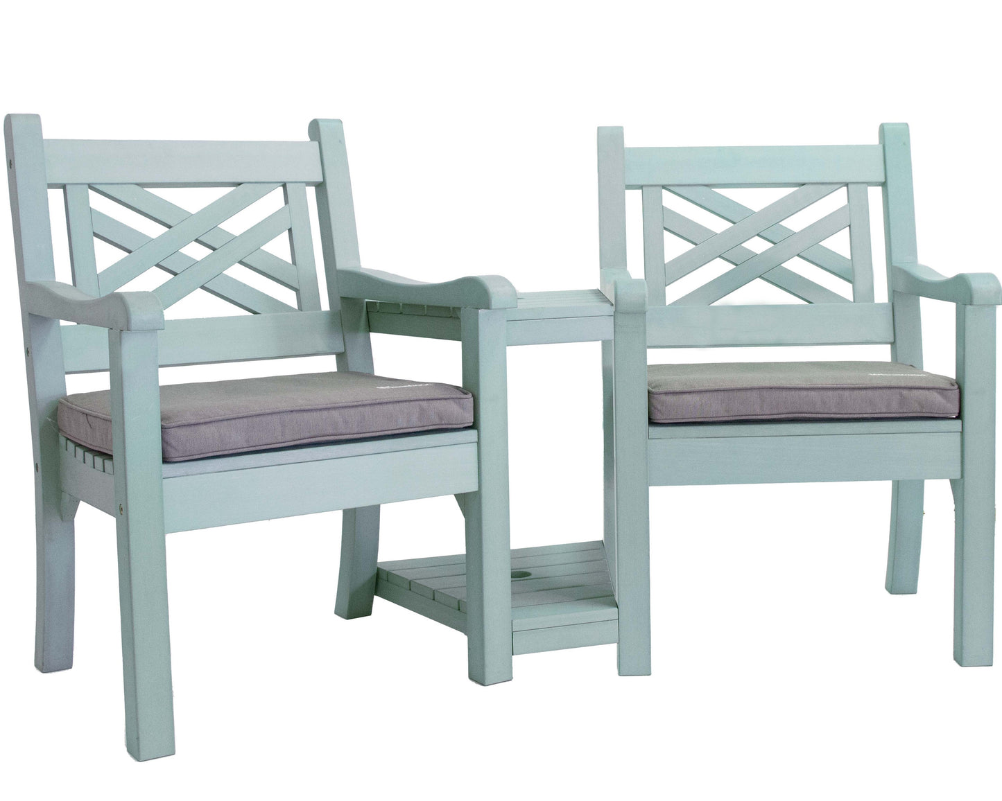 Bundle: Speyside Love Seat + 2x Bespoke Cushion - Powder Blue