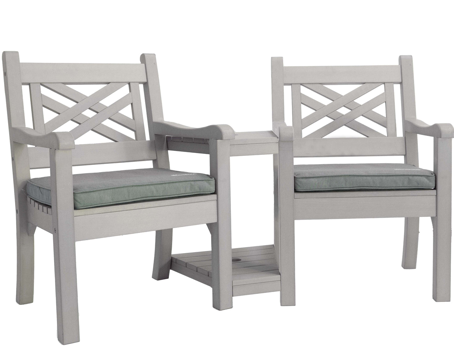 Bundle: Speyside Love Seat + 2x Bespoke Cushion - Stone Grey